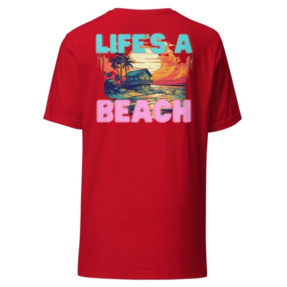 MUDPUPs Lifes A Beach Shirt Salty Vibes Beach Bum Shirt Beach Coverup Surfer Tee - Picture 9 of 11